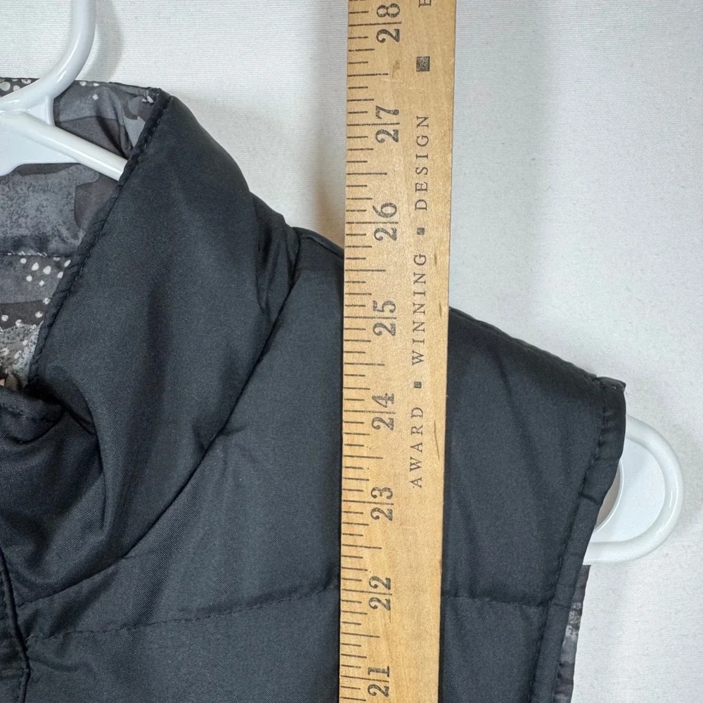 Cherokee Women's Puffer Vest‎ Reversible Black Gray Camo Sz Large 12/14